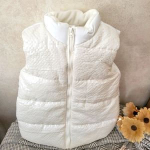 Cream The Children's Place Puffy Sequin Vest Size L 10 12